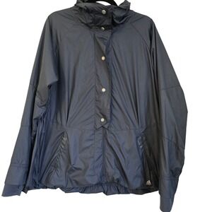 Adidas Clima Proof Hooded Jacket Womens XL Gray Perforated‎ Design Breathable